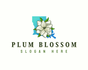 Louisiana Magnolia Flower logo design