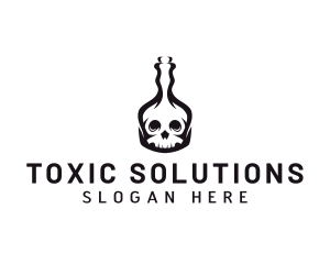 Bottle Skull Poison logo design