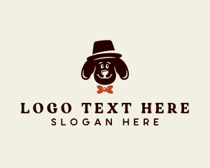 Hat Bowtie Dog logo