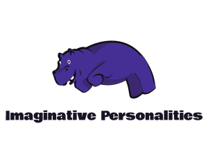 Purple Hippopotamus  Cartoon logo