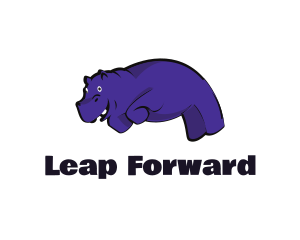 Purple Hippopotamus  Cartoon logo