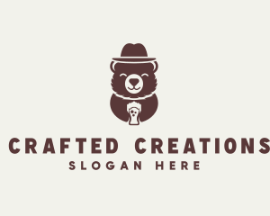 Beer Drinking Bear logo design