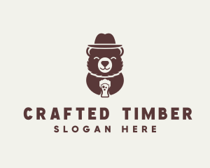 Beer Drinking Bear logo design