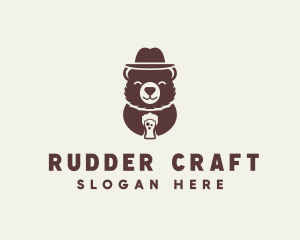 Beer Drinking Bear logo design