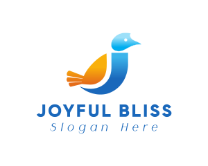 Gradient Bird Letter J logo design