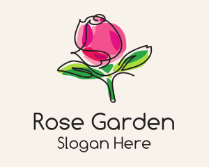 Rose Bud Monoline  logo design