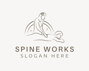 Brown Back Massage logo design