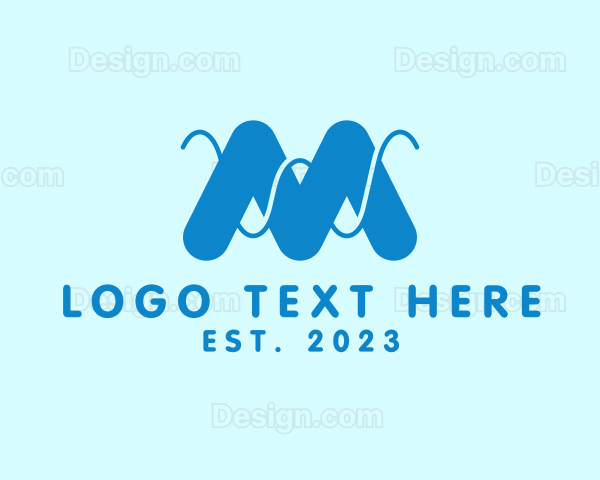 Digital Wave Letter M Logo