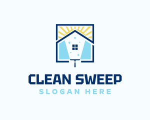 Sunrise Home Clean Squeegee logo design