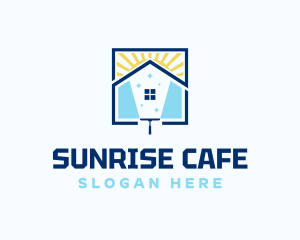 Sunrise Home Clean Squeegee logo design