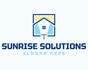 Sunrise Home Clean Squeegee logo design