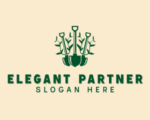 Landscaping Shovel Plant Logo