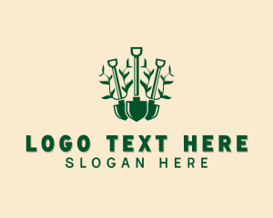 Landscaping Shovel Plant Logo