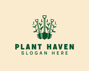 Landscaping Shovel Plant logo design