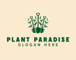 Landscaping Shovel Plant logo design