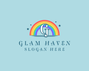 Sparkly Rainbow Cloud logo design