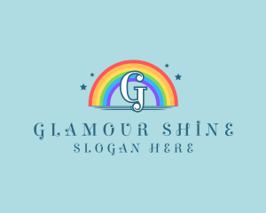 Sparkly Rainbow Cloud logo design