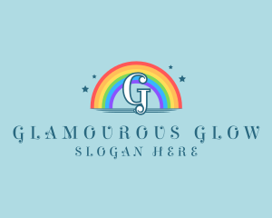 Sparkly Rainbow Cloud logo design