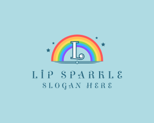 Sparkly Rainbow Cloud logo design