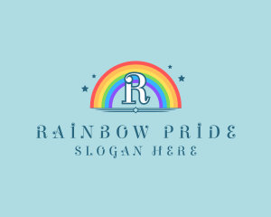 Sparkly Rainbow Cloud logo design