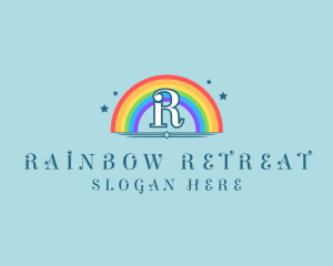 Sparkly Rainbow Cloud logo design