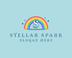 Sparkly Rainbow Cloud logo design