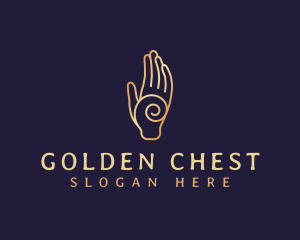 Golden Swirl Hand logo design