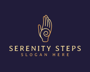 Golden Swirl Hand logo design