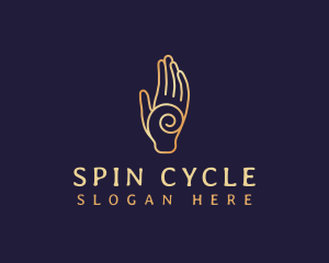 Golden Swirl Hand logo design