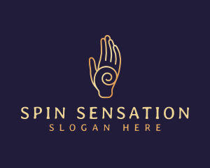 Golden Swirl Hand logo design