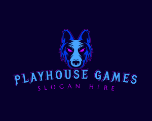 Gaming Wolf Dog logo design