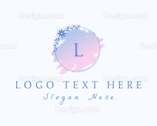 Floral Watercolor Wreath Logo