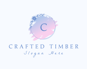 Floral Watercolor Wreath logo design