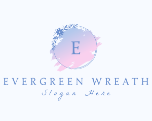 Floral Watercolor Wreath logo design