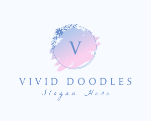 Floral Watercolor Wreath logo design