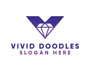 Bold V Diamond logo design