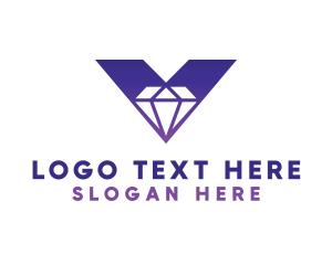 High Class - Bold V Diamond logo design