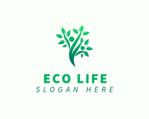 Eco Human Tree Plant logo design