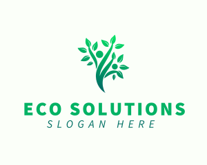 Eco Human Tree Plant logo design