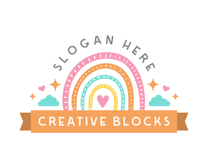 Cute Creative Rainbow logo design