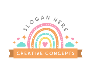 Cute Creative Rainbow logo design