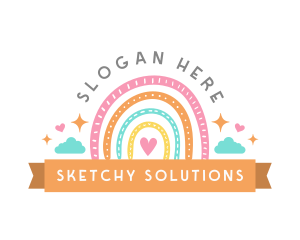 Cute Playful Rainbow logo
