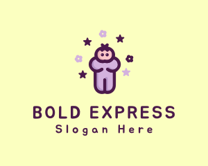 Purple Baby Child logo design