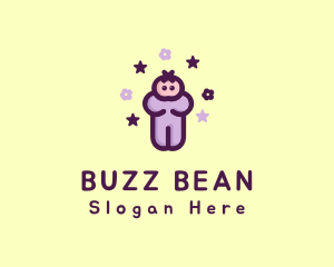 Purple Baby Child logo design