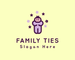 Purple Baby Child logo design