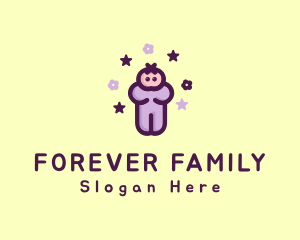 Purple Baby Child logo design