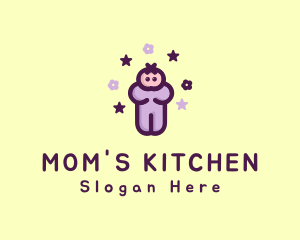 Purple Baby Child logo design