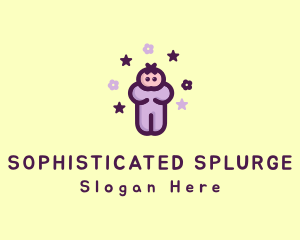 Purple Baby Child logo design