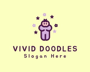 Purple Baby Child logo design