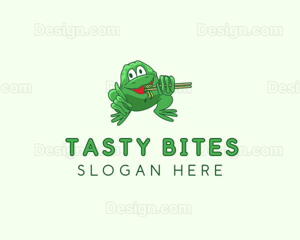 Frog Chopsticks Noodles Logo